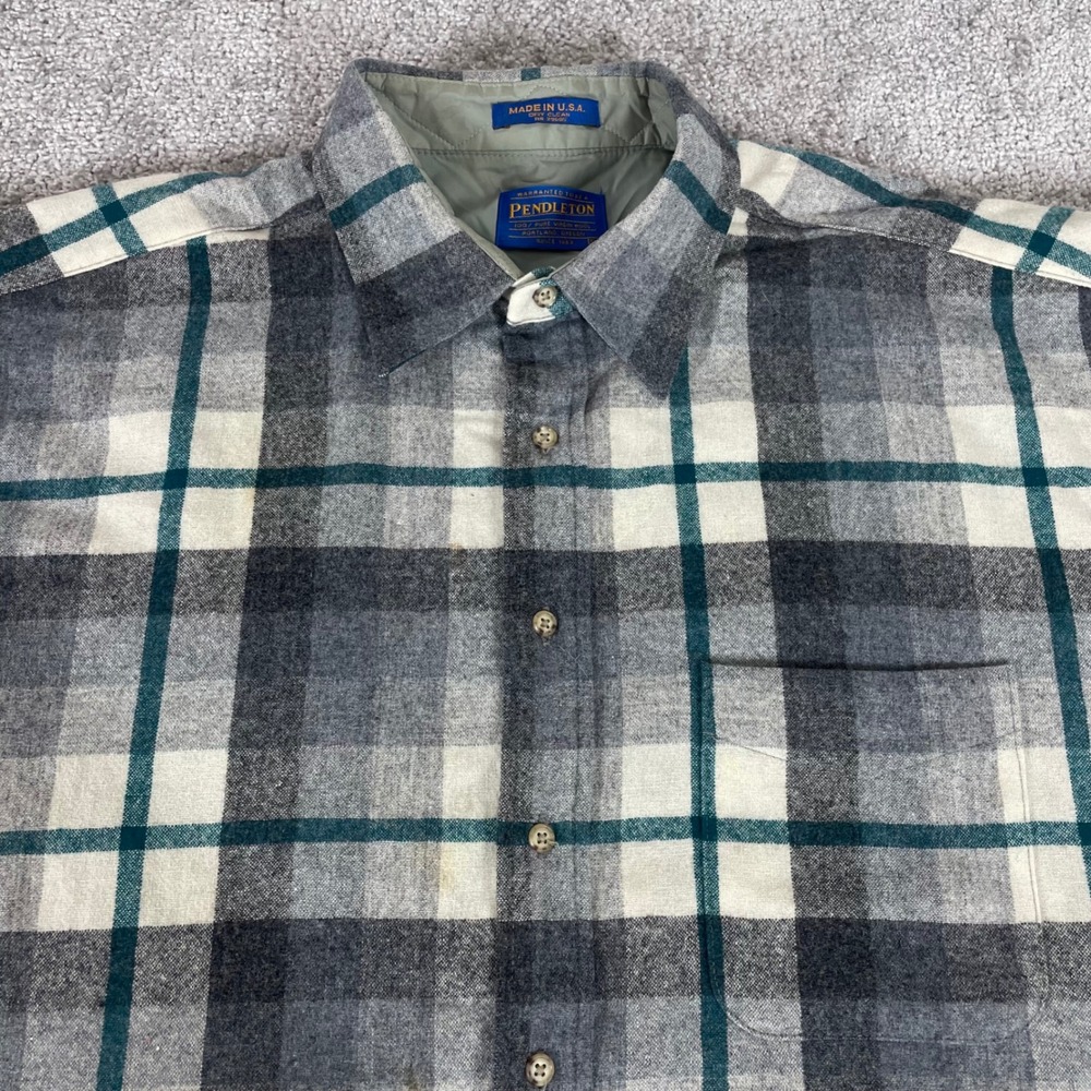 Pendleton Wool Flannel Shirt Mens Extra Large Plaid Button‎ Up Made in USA
